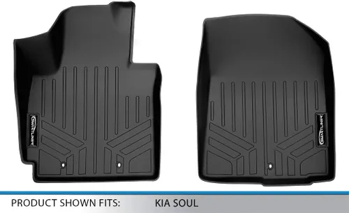 Vista 4 de SMARTLINER Juego de alfombrillas de piso personalizadas de primera fila para Kia Soul 2014-2019