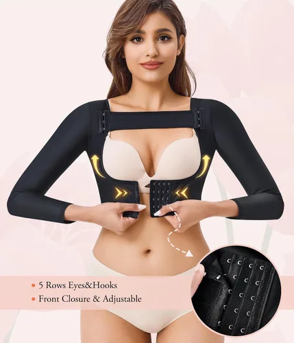 Vista 4 de LANCS Mangas de compresión postquirúrgica para mujer, parte superior del brazo, chaleco corrector de postura, faja moldeadora