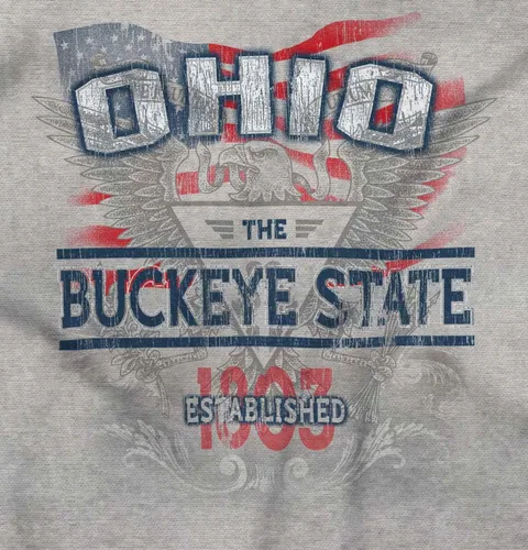 Vista 2 de Ohio e Pluribus Unum Eagle Motto Womens Mens Crew Sudadera