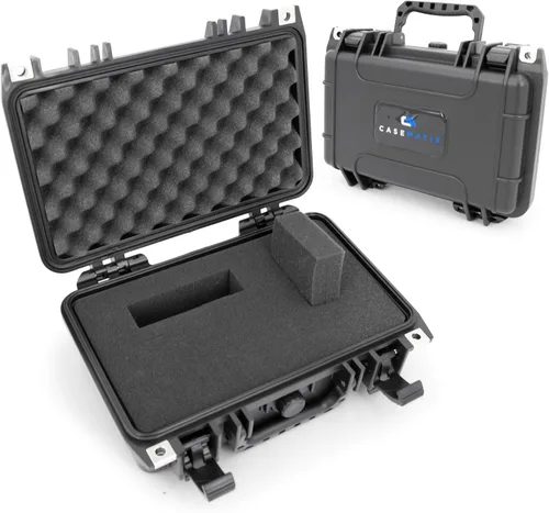 Vista 8 de CASEMATIX 8" Funda rígida impermeable pequeña con espuma personalizable para electrónica portátil, herramientas y accesorios - Carcasa rígida