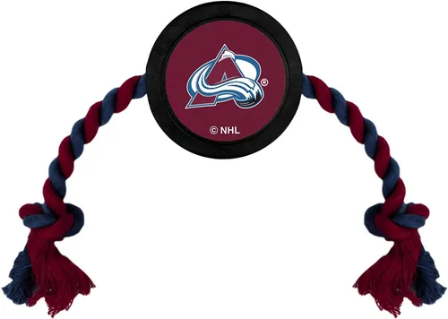 Vista 10 de Juguete de goma First Dog Puck – Cuerda de tiro resistente para perros y gatos – Juega hockey con tu mascota – Juguete con licencia de los Anaheim