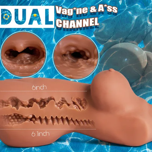 Vista 4 de Muñeca Sexual Masturbador Masculino con Fantasía de Reloj de Arena Perfecta, Muñecas Sexuales Marrones Realistas de 4.9 kg para Hombres con Vagina