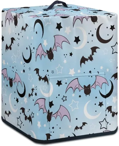 Vista 2 de Gomyblomy Funda para electrodomésticos pequeños con diseño de murciélagos, protector de freidora de aire lavable con tema de Halloween, protector