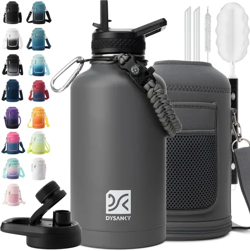 Vista 60 de DYSANKY Botella de agua aislada de 32 onzas, metal al vacío de acero inoxidable grueso, jarra de agua deportiva portátil para gimnasio y senderismo