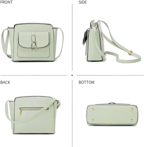 Vista 6 de LA TERRE Bolsos cruzados ligeros y medianos para mujer, pequeños bolsos cruzados de cuero vegano