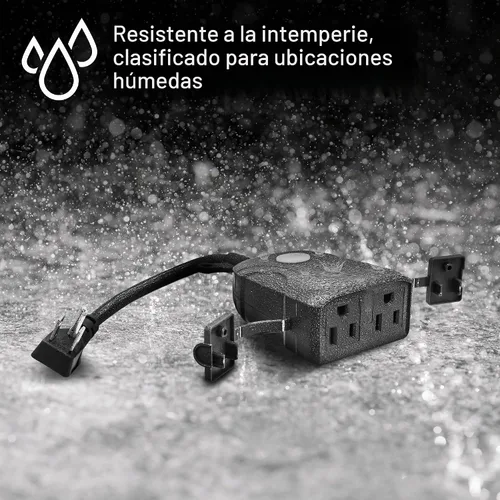 Vista 4 de Feit Electric Enchufe de pared de doble salida habilitado para WiFi inteligente de 120V 15A Negro