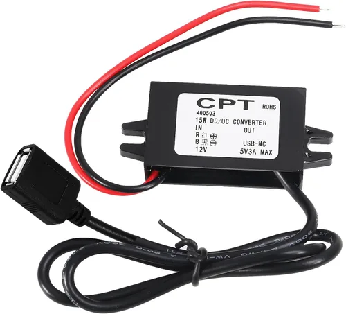 Vista 10 de DIANN Módulo convertidor de 12V a 5V 3A 15W Buck - Regulador de CC a CC Convertidor de potencia de coche con interfaz de cable Interfaz de alambre