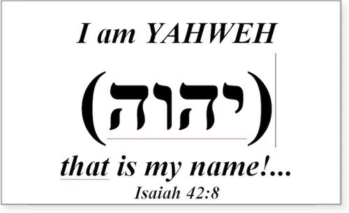Vista 3 de CafePress Calcomanía rectangular para parachoques de Isaías 42:8 con texto en inglés "I Am Yahweh () That is My Name..