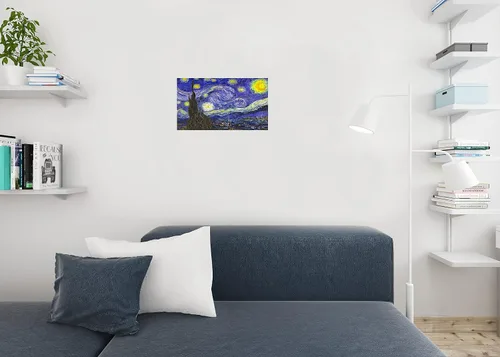 Vista 4 de Vincent Van Gogh La noche estrellada Van Gogh arte de pared impresionista estilo pintura naturaleza bosque decoración de pared paisaje cielo