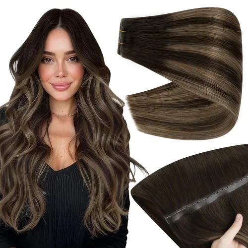 Vista 54 de Full Shine Extensiones de trama de cabello humano, cabello natural negro brillante, para mujeres, 1.76 oz (50 g), 10 pulgadas (25.4 cm), cabello