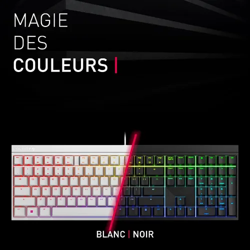 Vista 6 de Cherry MX 2.0S Teclado para juegos con cable con iluminación RGB MX interruptores silenciosos rojos. Tablero blanco puro