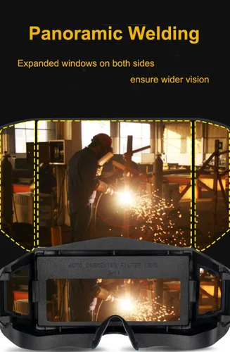Vista 2 de Vista panorámica Gafas de soldadura de color verdadero oscurecimiento automático gafas de soldadura soldador seguridad protección ocular máscara