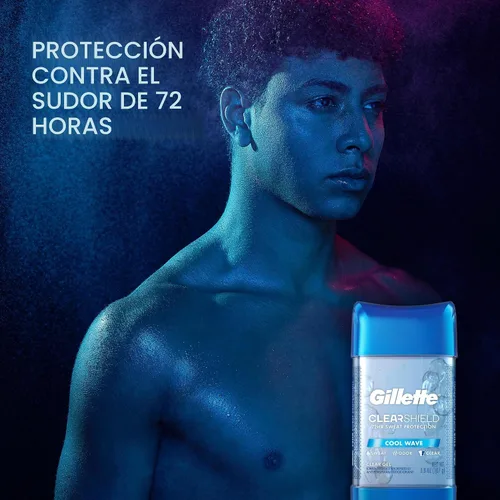 Vista 3 de Gillette Advanced Clear Gel Antitranspirante Cool Wave Paquete de 5 unidades de 3.8 onzas de peso neto de 19 onzas