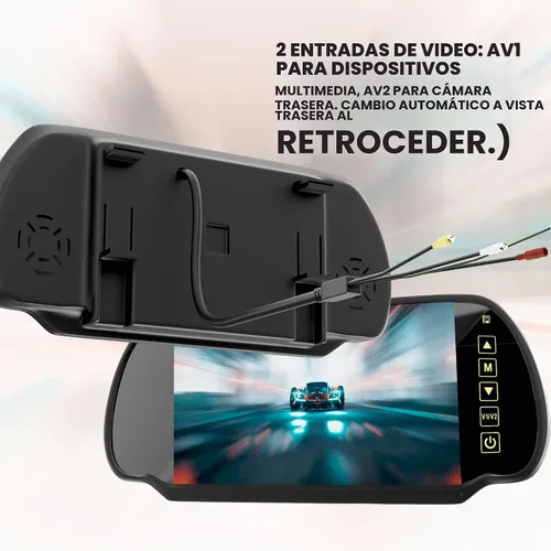 Vista 7 de Pantalla ancha del monitor del espejo retrovisor del coche de 7IN TFT LCD con el botón táctil