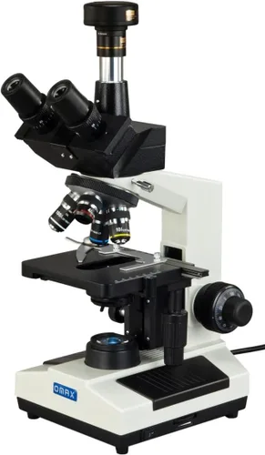 Vista 2 de OMAX Microscopio reemplazable trinocular compuesto 40X-2000X LED con cámara USB 9MP