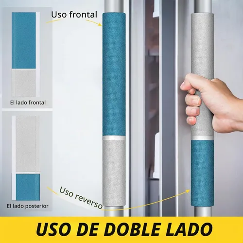 Vista 4 de Fundas para manijas de puerta de refrigerador, 5 piezas, decoración de electrodomésticos de cocina, nevera, microondas, lavavajillas, fundas