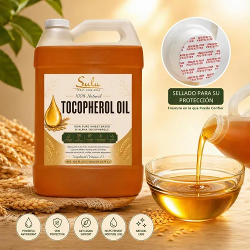 Vista 2 de SULU ORGANICS Aceite de vitamina E 100% puro y natural de tocoferoles T-50, sin soja, antioxidante de tocoferol mixto, sin OMG, sin gluten