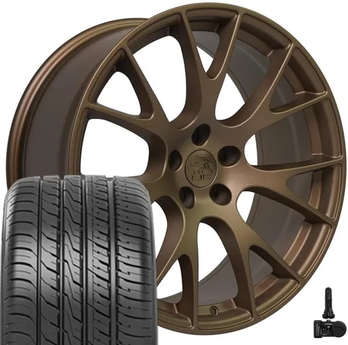 Vista 24 de OE Wheels DG15 20x9 Juego (4) neumáticos negros 5x115 y Ironman y TPMS