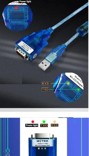 Vista 2 de UTEK UT-8801 Convertidor USB a RS-232 de 1,5 M de longitud ver2.0 (1 puerto USB a convertidor serie RS-232 con protección ESD)