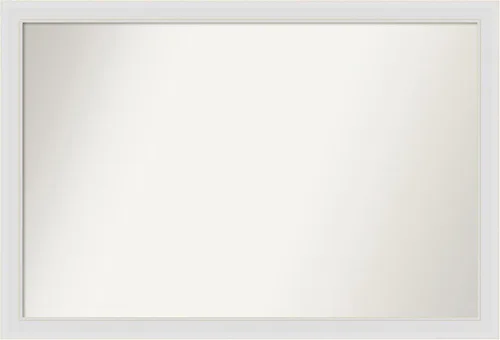 Vista 28 de Amanti Art Espejo de baño blanco para sobre el fregadero, 24 x 26 pulgadas, espejo rectangular blanco y blanco, marco de madera contemporáneo