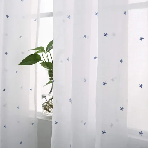 Vista 48 de Deconovo - Cortinas transparentes con filtro de luz de 72 pulgadas de largo Blanco clásico