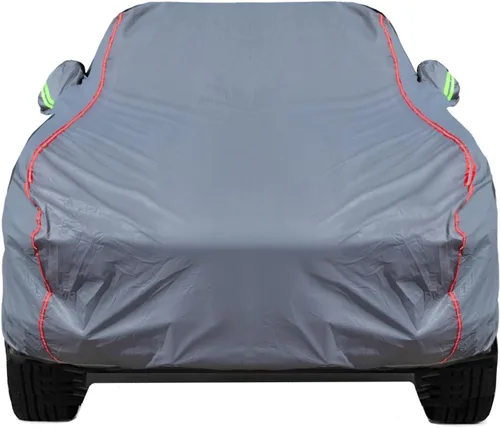 Vista 22 de Funda de Coche Transpirable de Nuevo Material, Funda Impermeable para Coche, Puertas con Candados y Cremalleras, Protección UV Impermeable