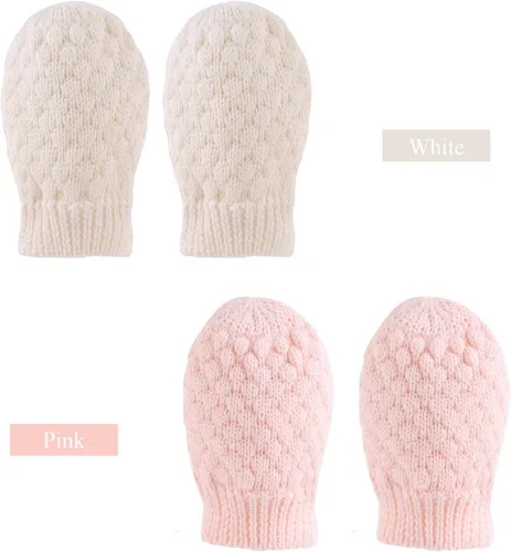 Vista 46 de Guantes de punto para bebés, niños y niñas, guantes de invierno para recién nacidos, guantes de 0 a 3 años
