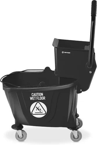 Vista 2 de Dryser Comercial prensa lateral escurridor Combo fregona cubo, 33 cuartos de galón, negro