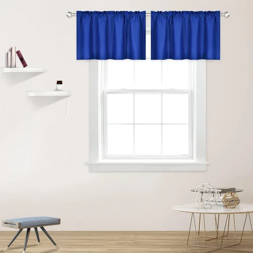 Vista 20 de DECOVSUN Cenefas Aqua para ventanas de cocina, con bolsillo para barra, opacas, con aislamiento térmico, 1 panel de 42 x 18 pulgadas