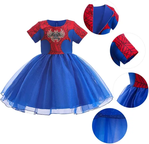 Vista 5 de Hellet Girls Dress Up Superhero Sets & Slap Bracelets for Kids Costumes Halloween Birthday Gifts Party
