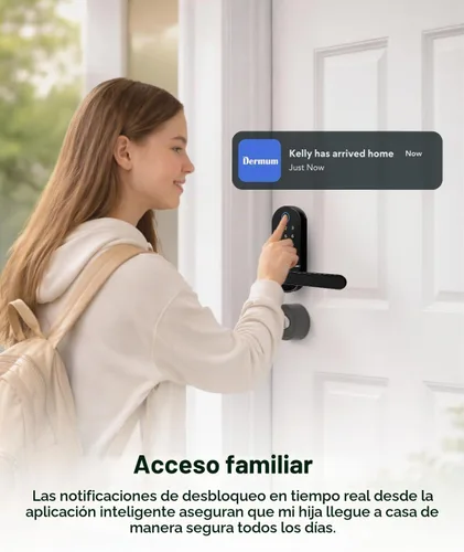 Vista 3 de Cerradura inteligente digital de huellas dactilares sin llave con mango y teclado: cerradura electrónica/eléctrica con código, control
