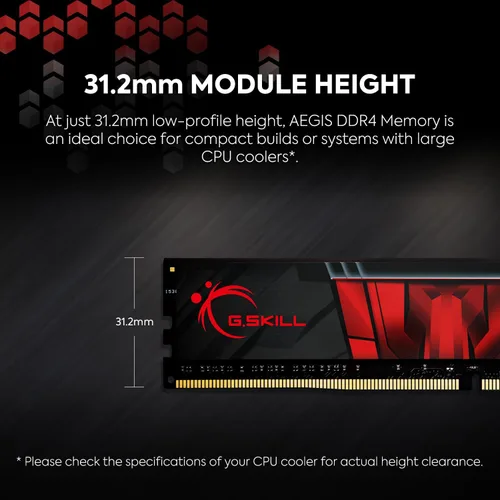 Vista 3 de G.SKILL Serie AEGIS DDR4 RAM (XMP) 16GB (2x8GB) 3200MT/s CL16-18-18-38 1.35V Intel AMD Memoria de computadora de escritorio U-DIMM