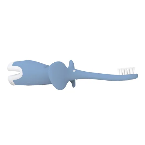 Vista 20 de Dr. Brown's Cepillo de dientes para bebés y niños pequeños, elefante, azul, 0-3 años