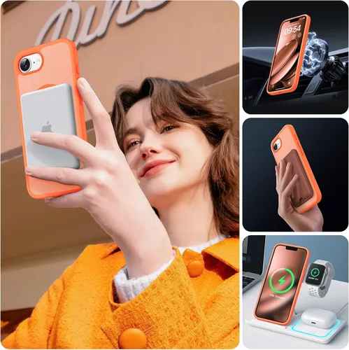 Vista 946 de TOCOL Funda para iPhone 11, compatible con Magsafe, protección completa de cámara, imanes integrados, protección contra caídas, funda translúcida