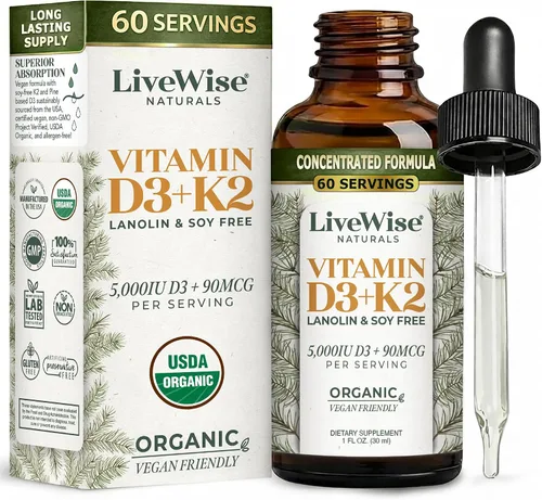 Vista 11 de Live Wise Naturals Vitamina para bebés D3 l USDA Orgánica Organic MCT Oil Formula For Kids and Toddler, Easy Absorption, Supports Immune and Bone