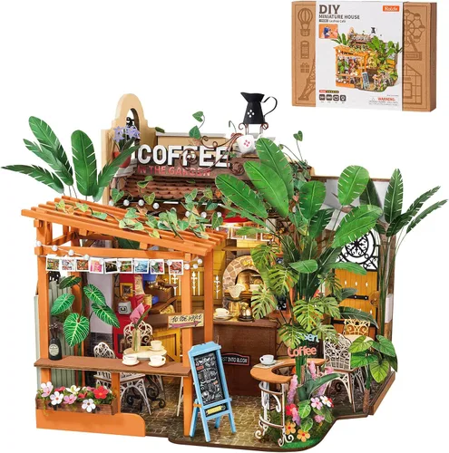 Vista 9 de Rolife Kit de cafetería en miniatura de bricolaje para adultos-Leafree Café