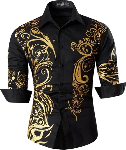 Vista 140 de jeansian - Camisas de manga larga de ajuste entallado para hombre (8397), con botones, informales y de vestir.