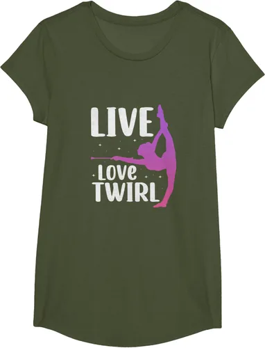 Vista 54 de Camiseta Twirl Baton Twirling Twirler Majorettes, Negro