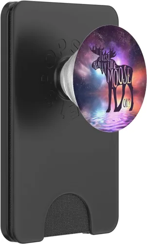Vista 7 de I Just Really Like Moose Ok? Space Nebula Deer Gift PopSockets intercambiables PopGrip