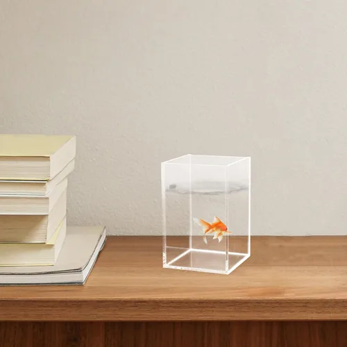 Vista 9 de 2 unids acuario pecera terrario tazón suculento plantador sin borde acuarios pecera pecera multifunción pecera decorativa Goldfish Tank Betta Fish