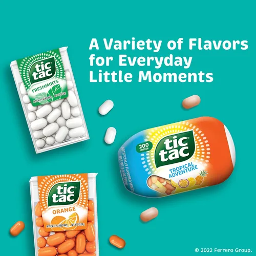 Vista 5 de Tic Tac Pastillas de Menta Wintergreen para el Aliento, Paquete a Granel de 12, Refrescante Para Llevar, 1 Oz Cada Una