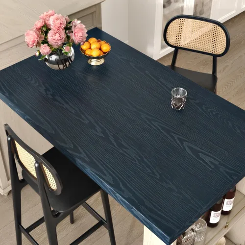 Vista 3 de Papel de contacto de madera azul marino de 24 x 315 pulgadas para armarios de escritorio, papel tapiz autoadhesivo de grano de madera, papel tapiz