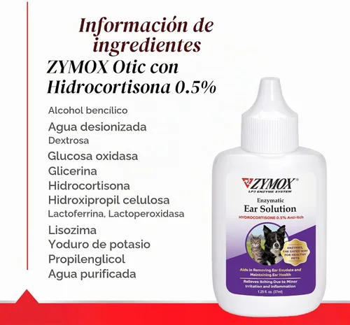 Vista 5 de Pet King Brands ZYMOX - Solución para oídos con hidrocortisona al 0,5% y limpiador de oídos