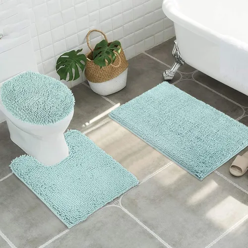 Vista 42 de Tapetes de baño pequeños de felpilla de 22 x 14 pulgadas, tapetes de baño absorbentes de felpa, de secado rápido, suaves y lavables a máquina