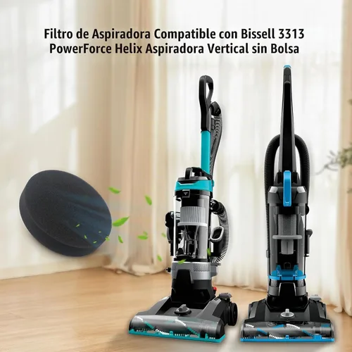 Vista 4 de Filtro de repuesto compatible con Bissell 3313 PowerForce Helix Aspiradora vertical sin bolsa (paquete de 4)