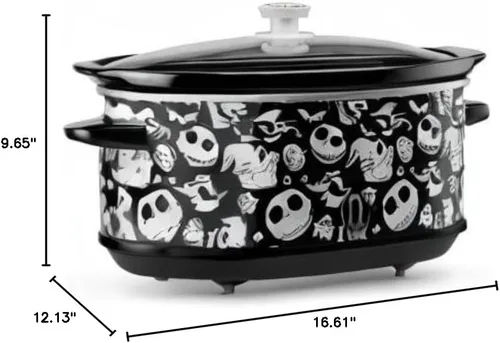 Vista 5 de Disney The Nightmare Before Christmas Olla de Cocción Lenta por Select Brands - Electrodoméstico de Cocina de 7 Cuartos - Recipiente de Gres