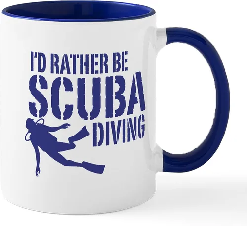 Vista 12 de CafePress Scuba Flag Diver Taza de café de cerámica de 11 oz (11.0 fl oz)