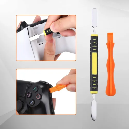 Vista 5 de JOREST Repair Kit for Xbox One/360/X PS4 PS3 PS5, PH0 T6 T8 T10 Torx Security Screwdriver, Crowbars,Tweezers, Cleaning Tool for Controller and