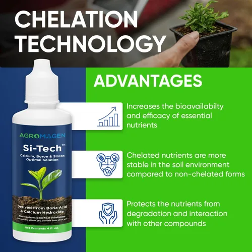 Vista 5 de AgroMagen, Si-Tech Solución nutritiva de sílice, ácido monosilícico para plantas con tecnología de quelación (4 onzas líquidas)