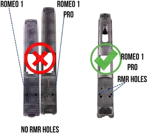 Vista 2 de C+H Placa adaptadora de óptica de precisión para SIG P320 RX/Pro Series con Romeo 1 Pro Optic Ready Cut y Trijicon RMR/SRO/RCR, Holosun